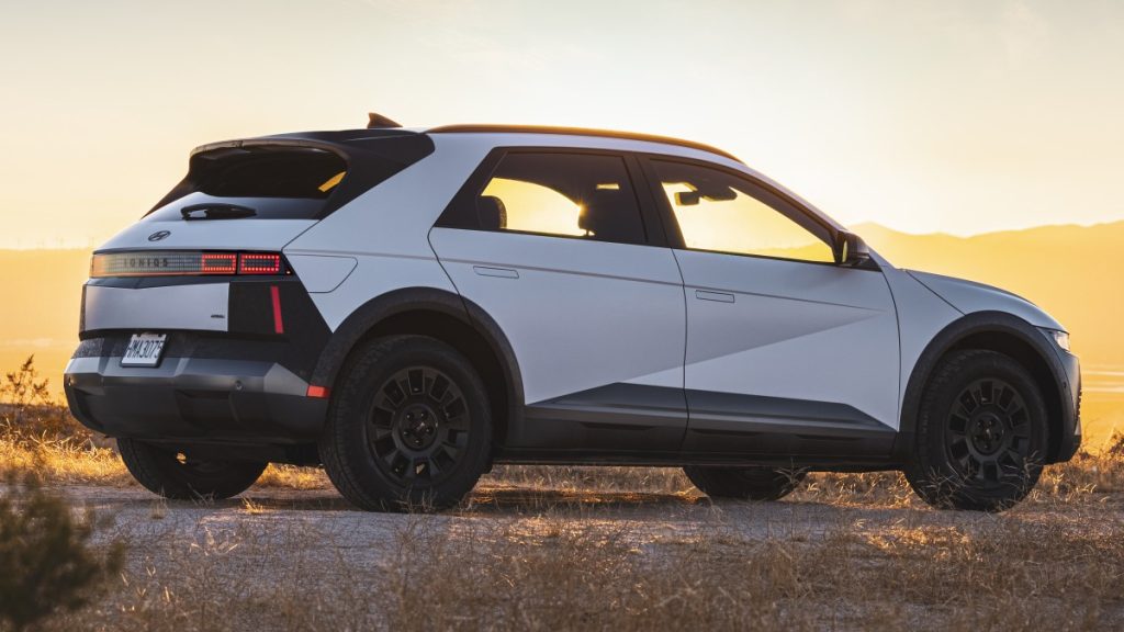 2025 IONIQ 5 XRT rear side view parked off-road