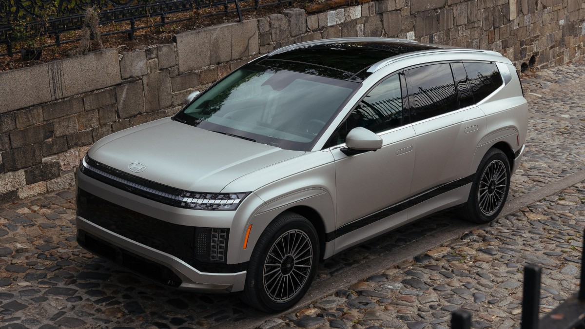 2026 IONIQ 9 front side view parked on a street