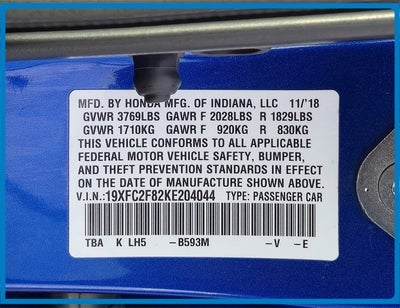 2019 Honda Civic Sport