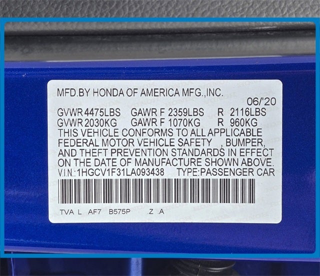 2020 Honda Accord Sport