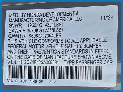 2025 Honda Accord SE