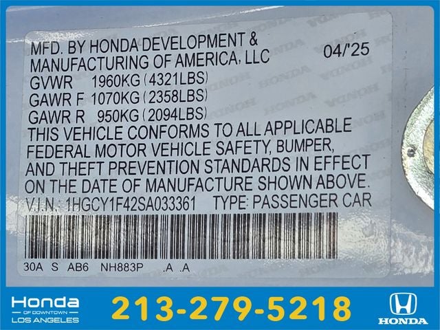 2025 Honda Accord SE