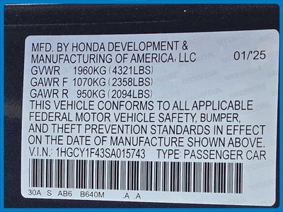 2025 Honda Accord SE