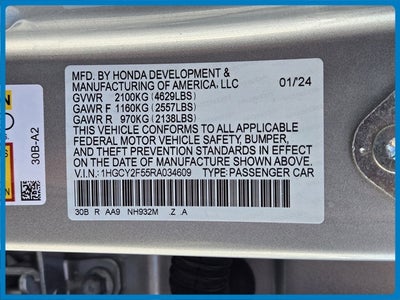 2024 Honda Accord Hybrid Sport