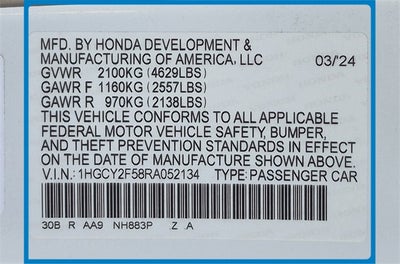 2024 Honda Accord Hybrid Sport