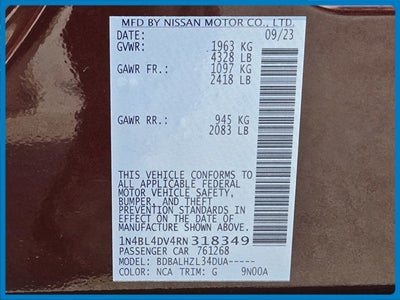 2024 Nissan Altima 2.5 SV