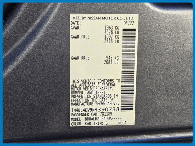 2022 Nissan Altima 2.5 SV