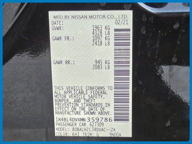 2021 Nissan Altima 2.5 SV