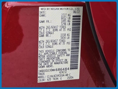 2022 Nissan Frontier SV