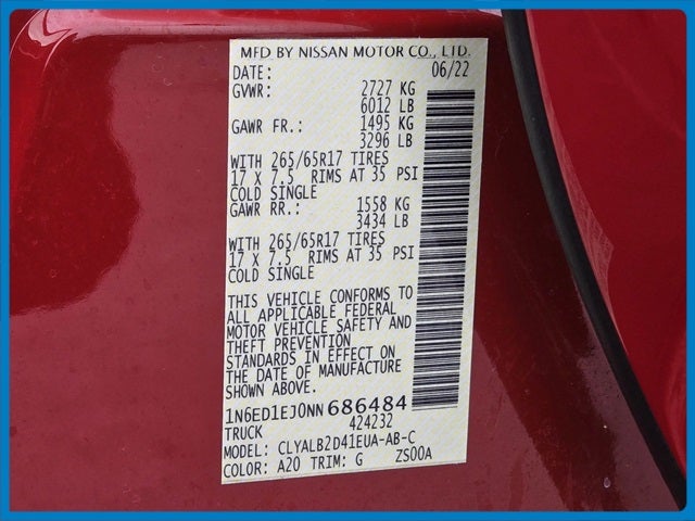 2022 Nissan Frontier SV