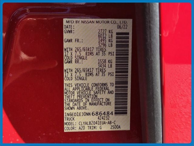 2022 Nissan Frontier SV