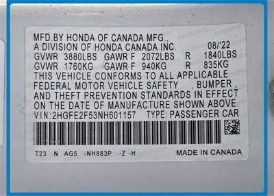 2022 Honda Civic Sport