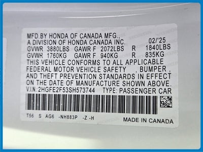 2025 Honda Civic Sport