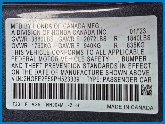 2023 Honda Civic Sport