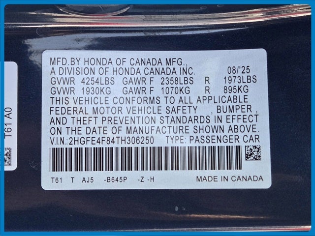 2026 Honda Civic Hybrid Sport