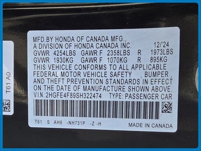 2025 Honda Civic Hybrid Sport