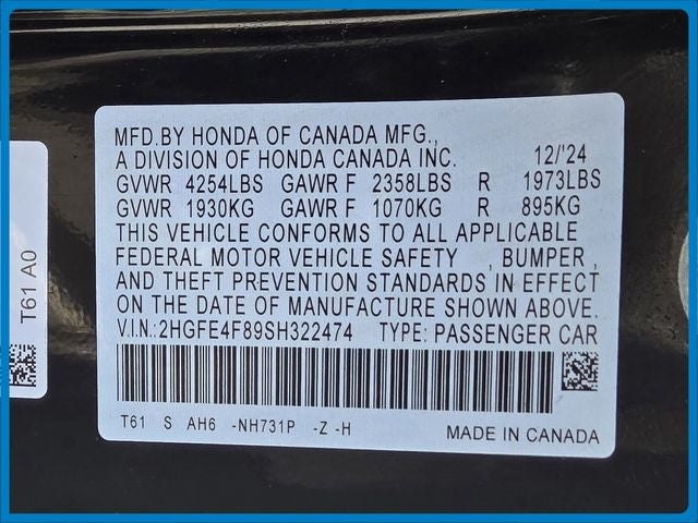 2025 Honda Civic Hybrid Sport