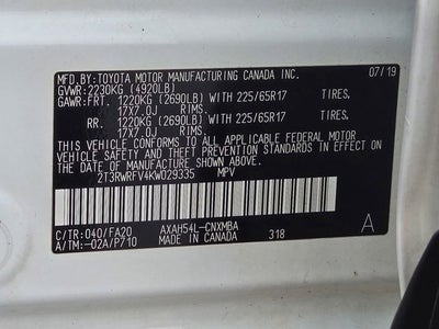 2019 Toyota RAV4 Hybrid XLE