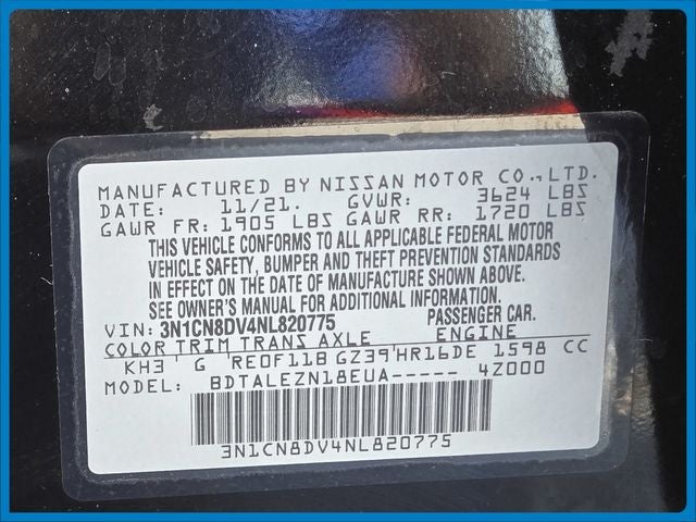 2022 Nissan Versa 1.6 S