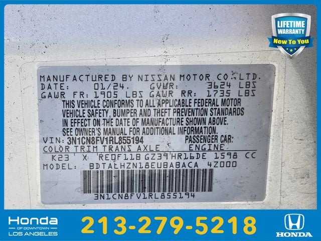 2024 Nissan Versa 1.6 SR