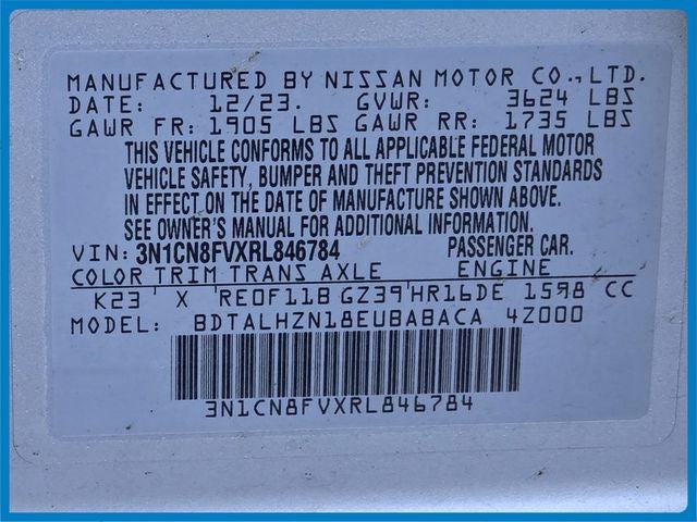 2024 Nissan Versa 1.6 SR