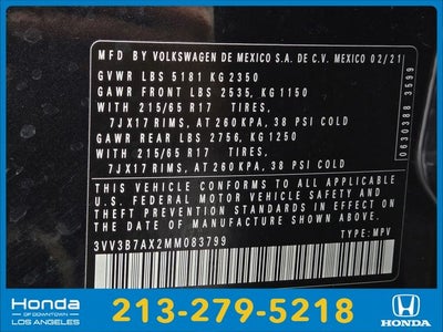 2021 Volkswagen Tiguan 2.0T SE