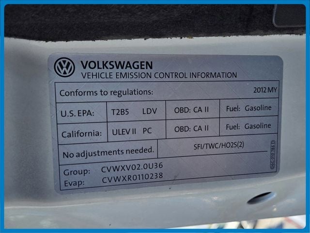 2012 Volkswagen Jetta 2.0L S