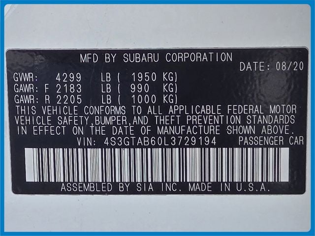 2020 Subaru Impreza 5-door CVT