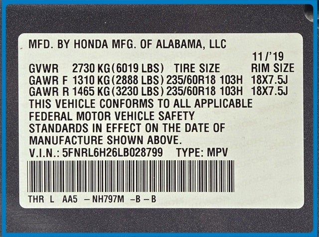 2020 Honda Odyssey LX