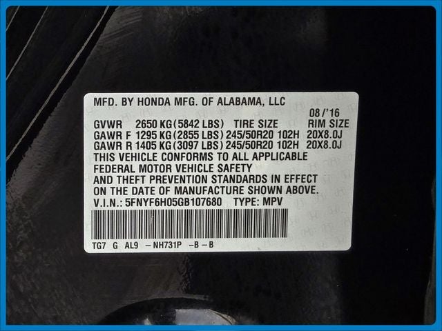 2016 Honda Pilot Elite