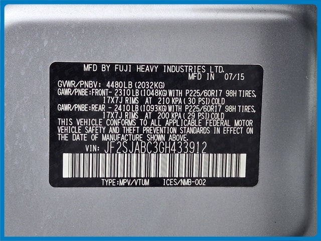 2016 Subaru Forester 2.5i