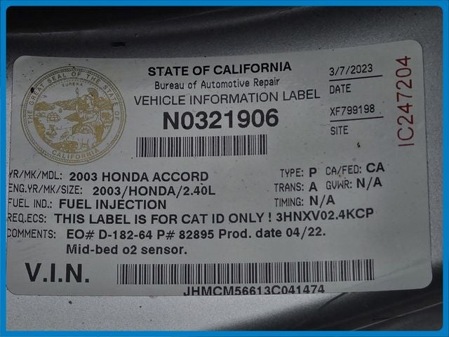 2003 Honda Accord EX 2.4