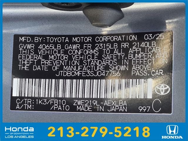 2025 Toyota Corolla Hybrid LE