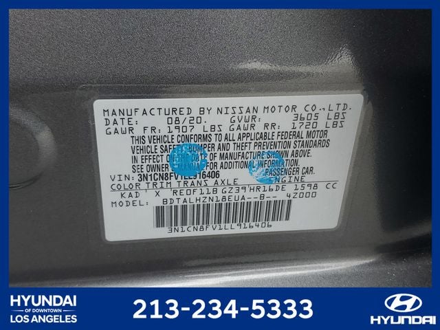 2020 Nissan Versa 1.6 SR
