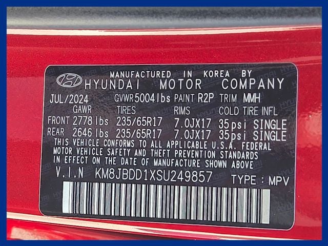 2025 Hyundai TUCSON HYBRID Blue