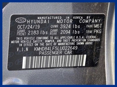 2020 Hyundai ELANTRA Value Edition