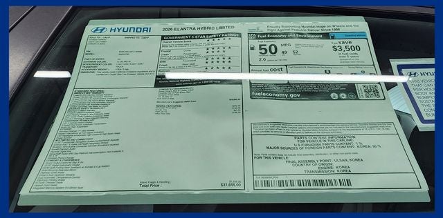 2026 Hyundai ELANTRA HYBRID Limited