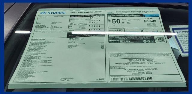 2026 Hyundai ELANTRA HYBRID Limited