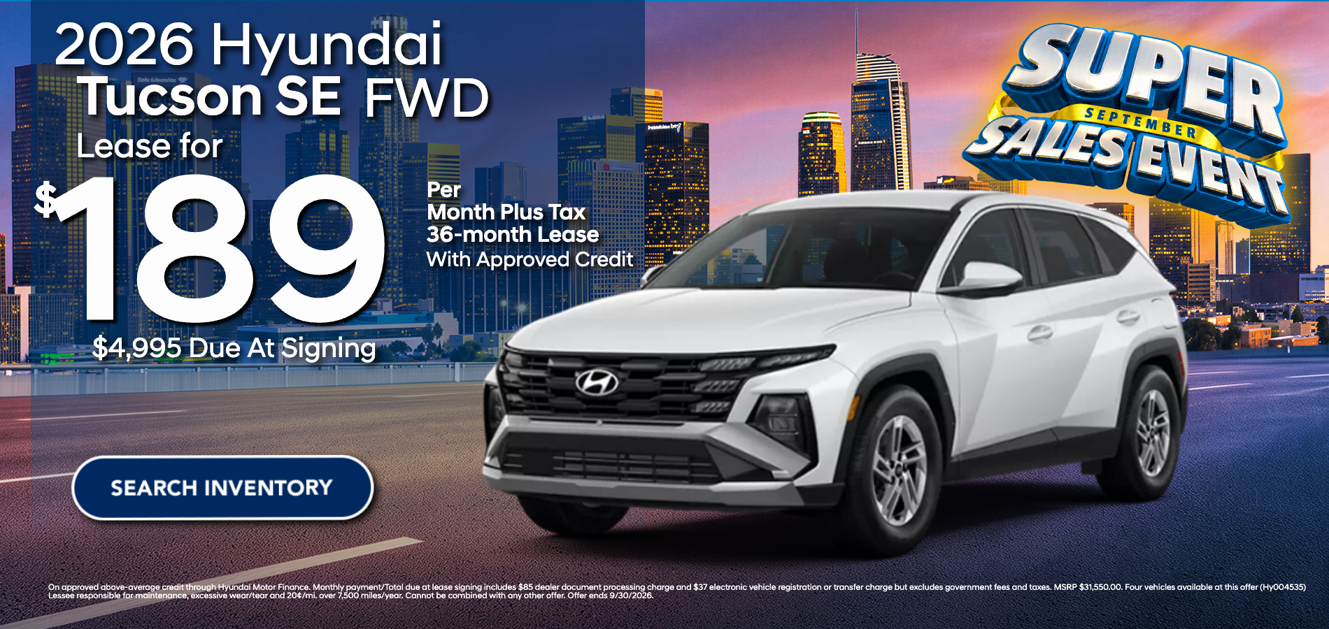 2026 Hyundai Tucson Lease at Hyundai DTLA