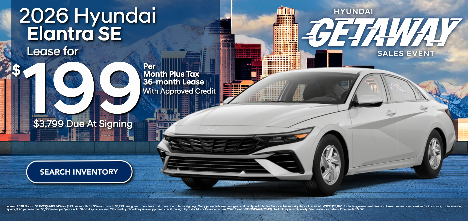 2025 Elantra SE Lease for $199 a month