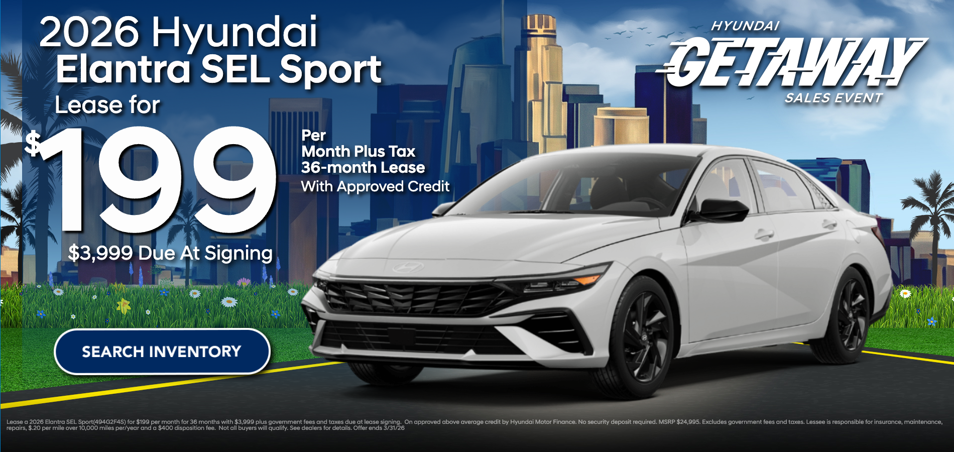 2026 Elantra Sport SEL Lease at Hyundai DTLA