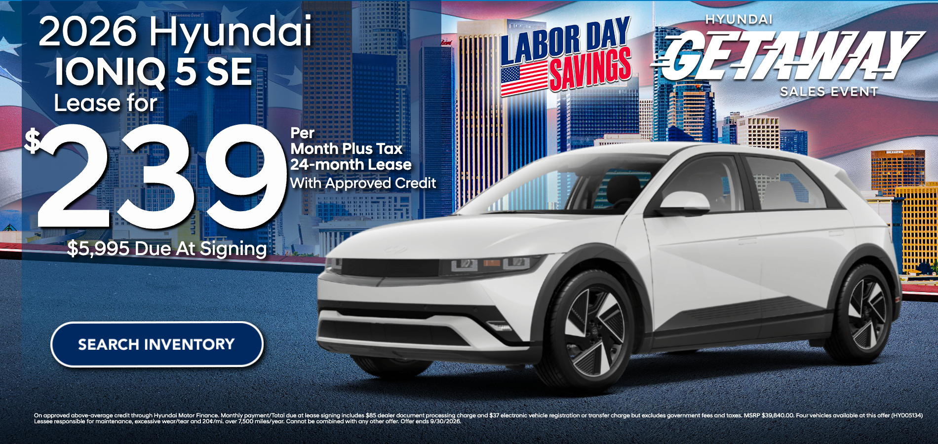 2026 IONIQ 5 SE lease at Hyundai DTLA