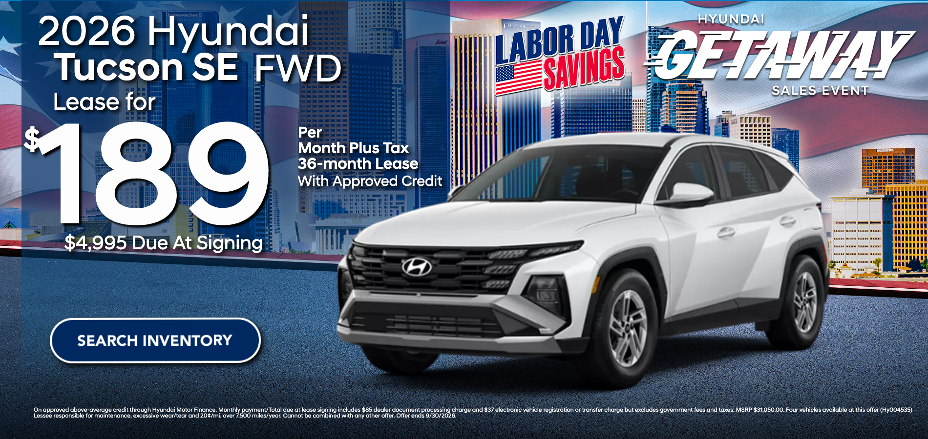 2026 Hyundai Tucson Lease at Hyundai DTLA