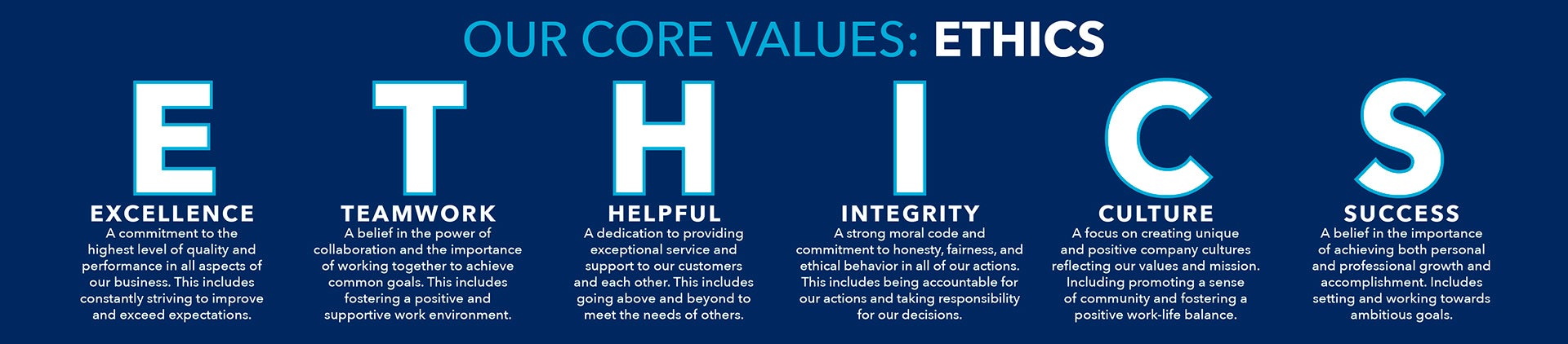 Our Core Values Ethics