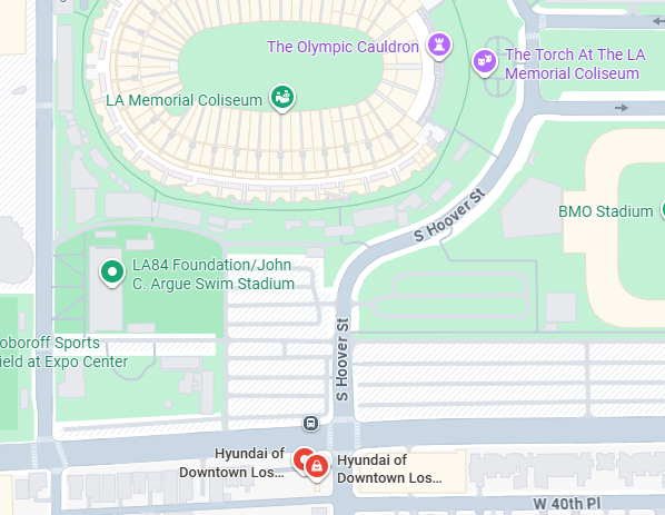 Hyundai of Downtown Los Angeles in Los Angeles CA map